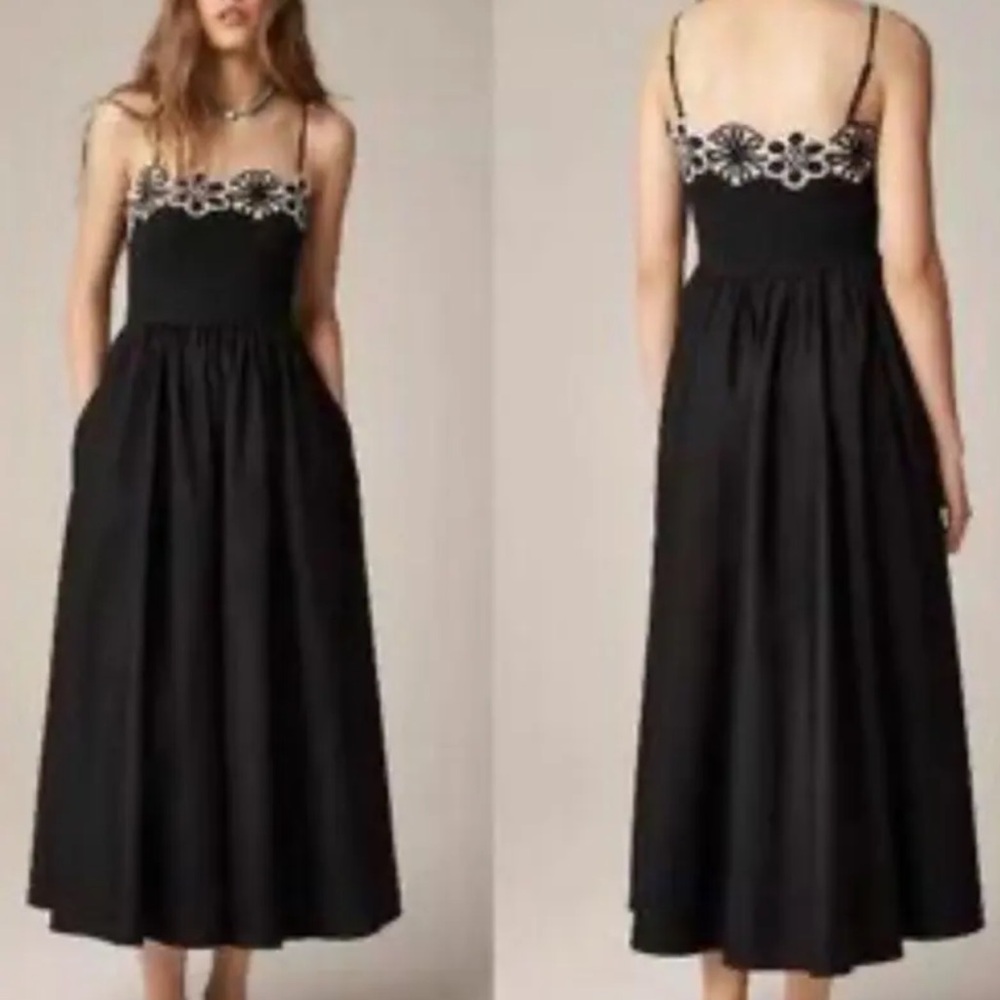 J. Crew Crochet Mixy Dress Black Maxi Dress Size M - Picture 11 of 11